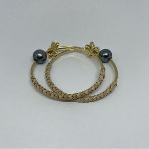 Hamilton Gold Hammered Lauhala Woven Bangle